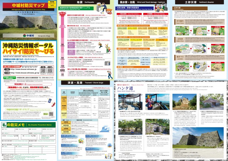 中城村PDF版ハザードマップ表面画像