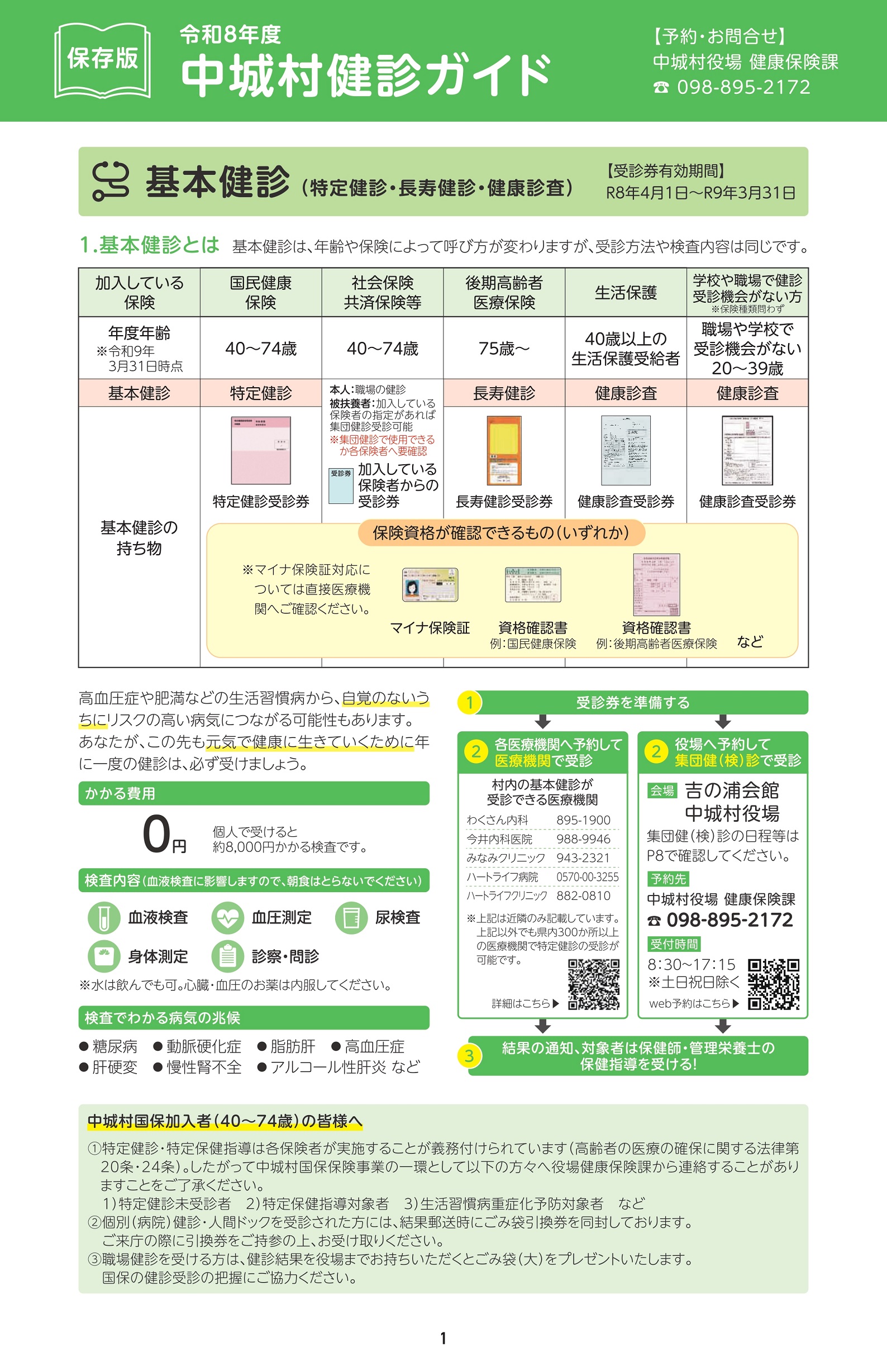 中城村住民健診ガイド