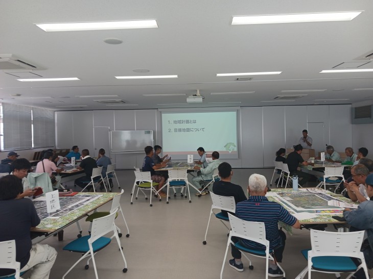 村内農業の現状と地域計画の説明